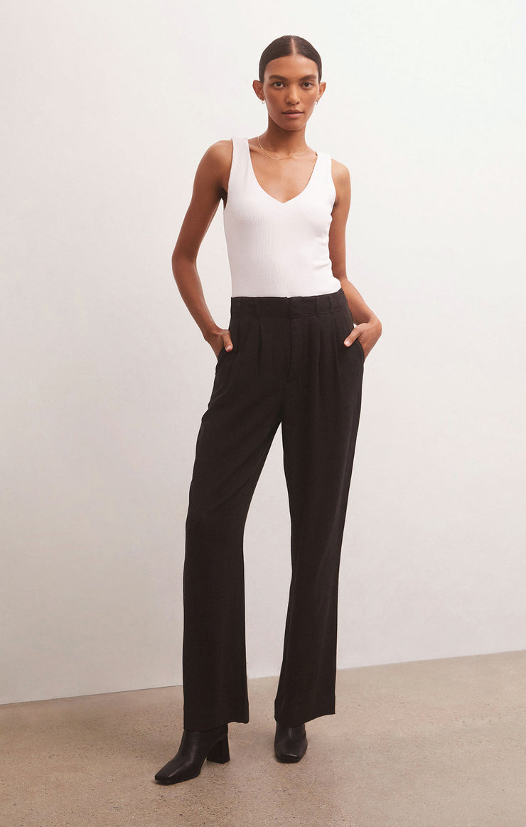 Tops Avala V-Neck Rib Tank White