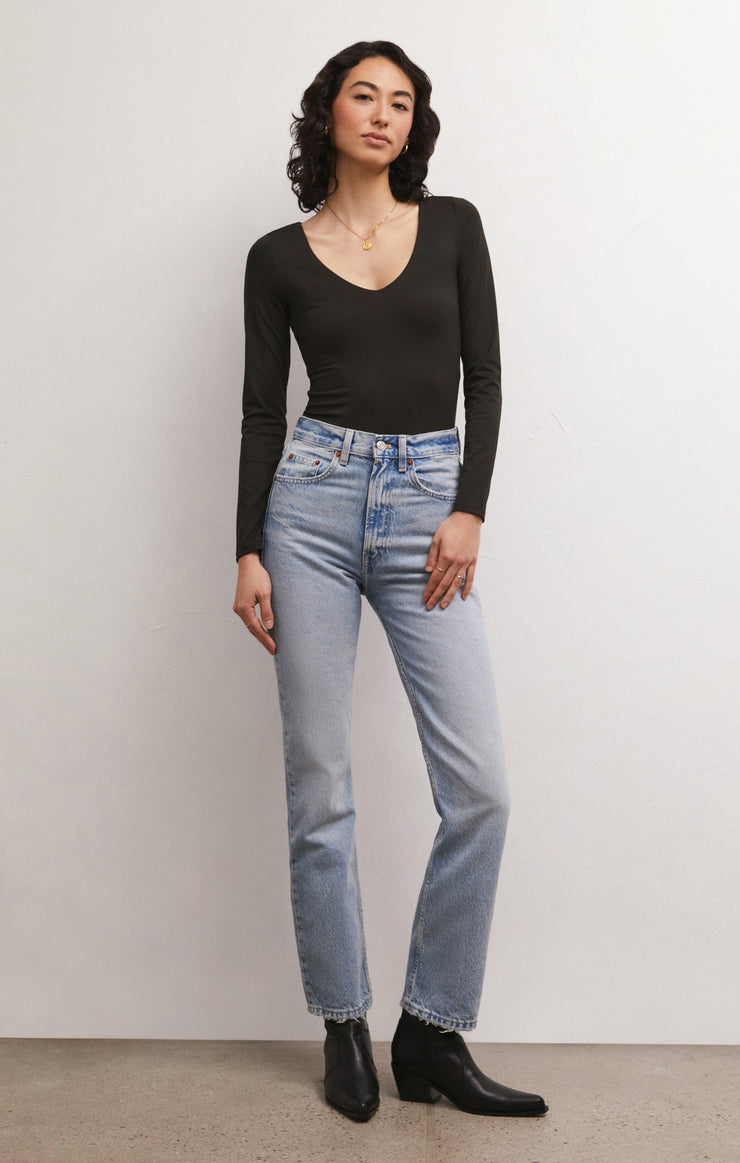 Tops So Smooth V-Neck Bodysuit Black