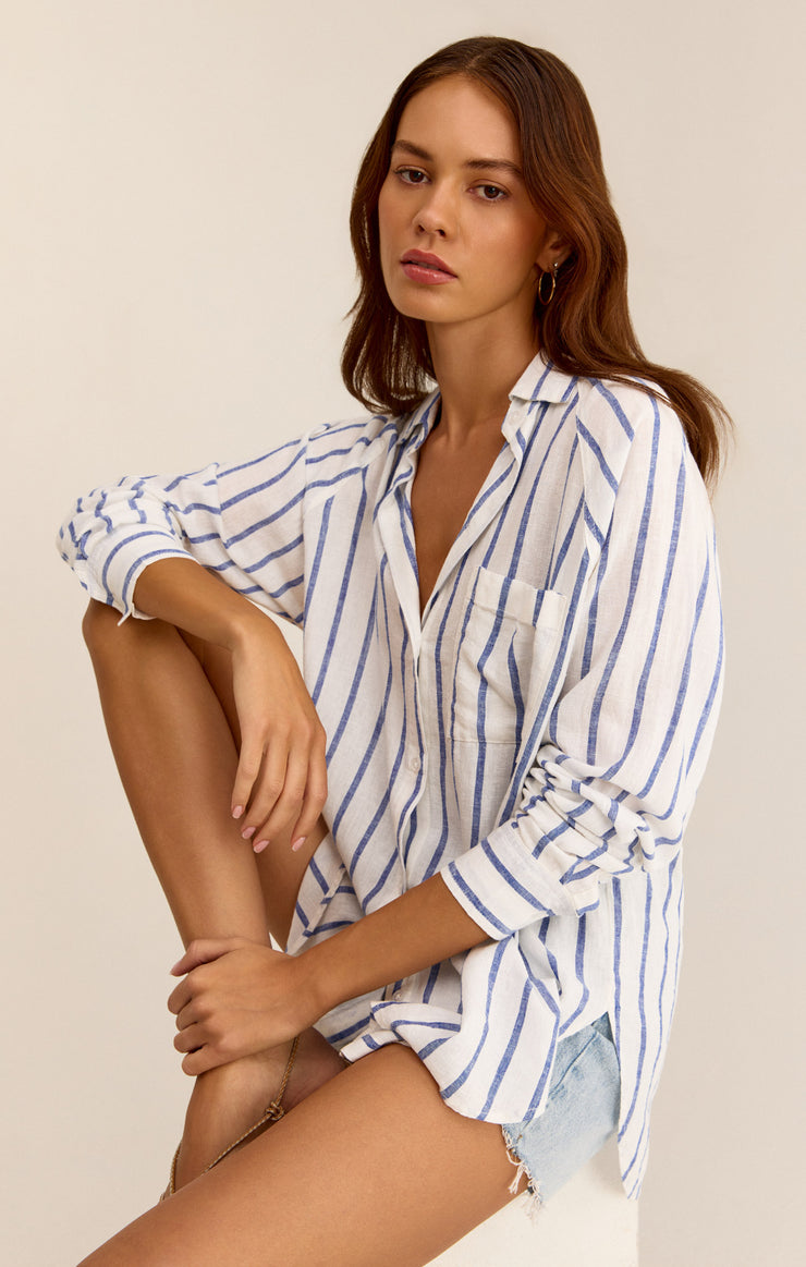 Tops Perfect Linen Striped Top Perfect Linen Striped Top