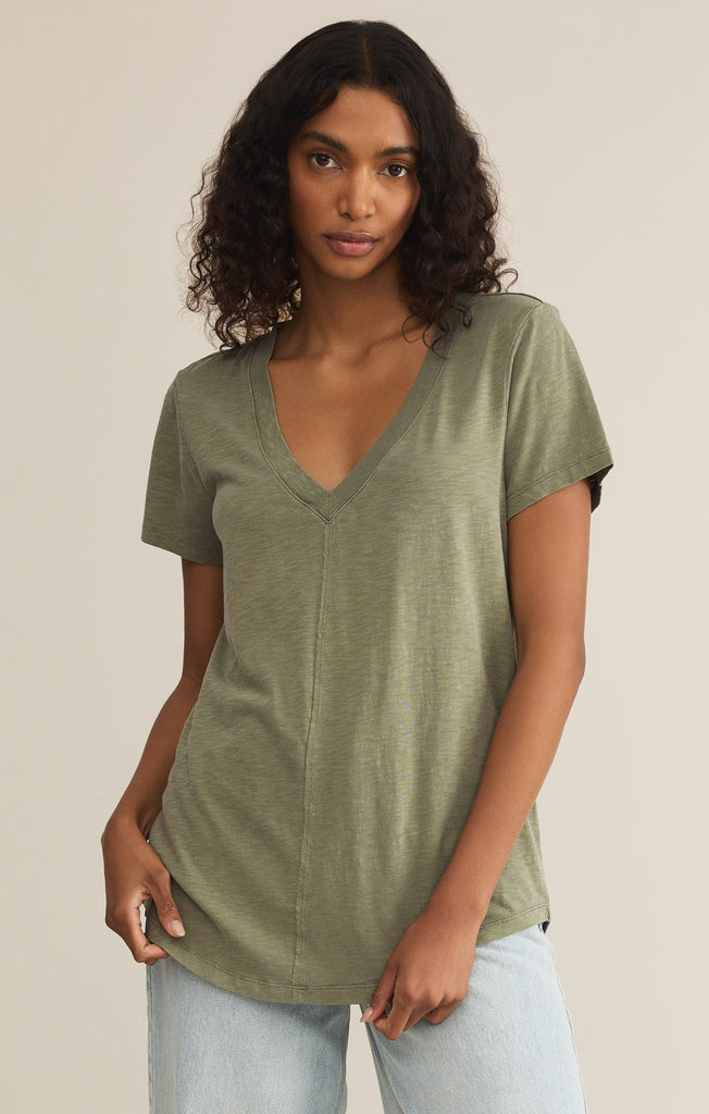 トップス LACE SQUARE HEART NECK SHORT SLEEVE GREY 1711711580000-8Xa3NB.jpg