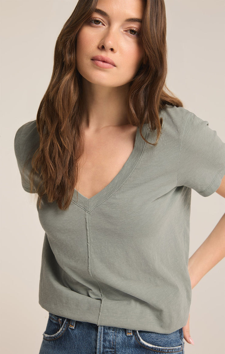 Tops Asher V-Neck Tee Harbor Gray