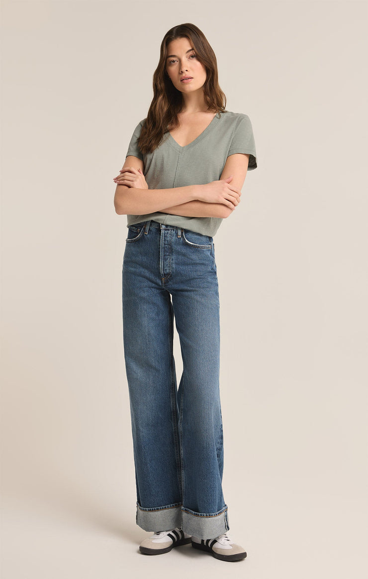 Tops Asher V-Neck Tee Harbor Gray