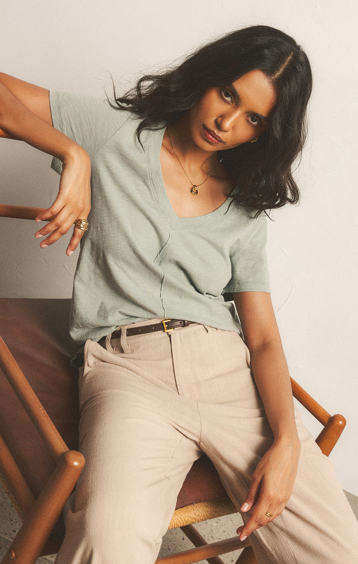 Tops Asher V-Neck Tee Harbor Gray