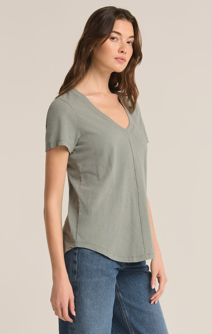 Tops Asher V-Neck Tee Harbor Gray