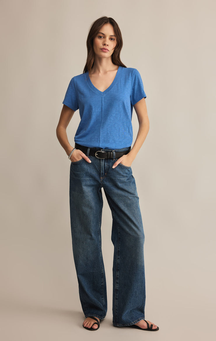Tops Asher V-Neck Tee Riviera Blue