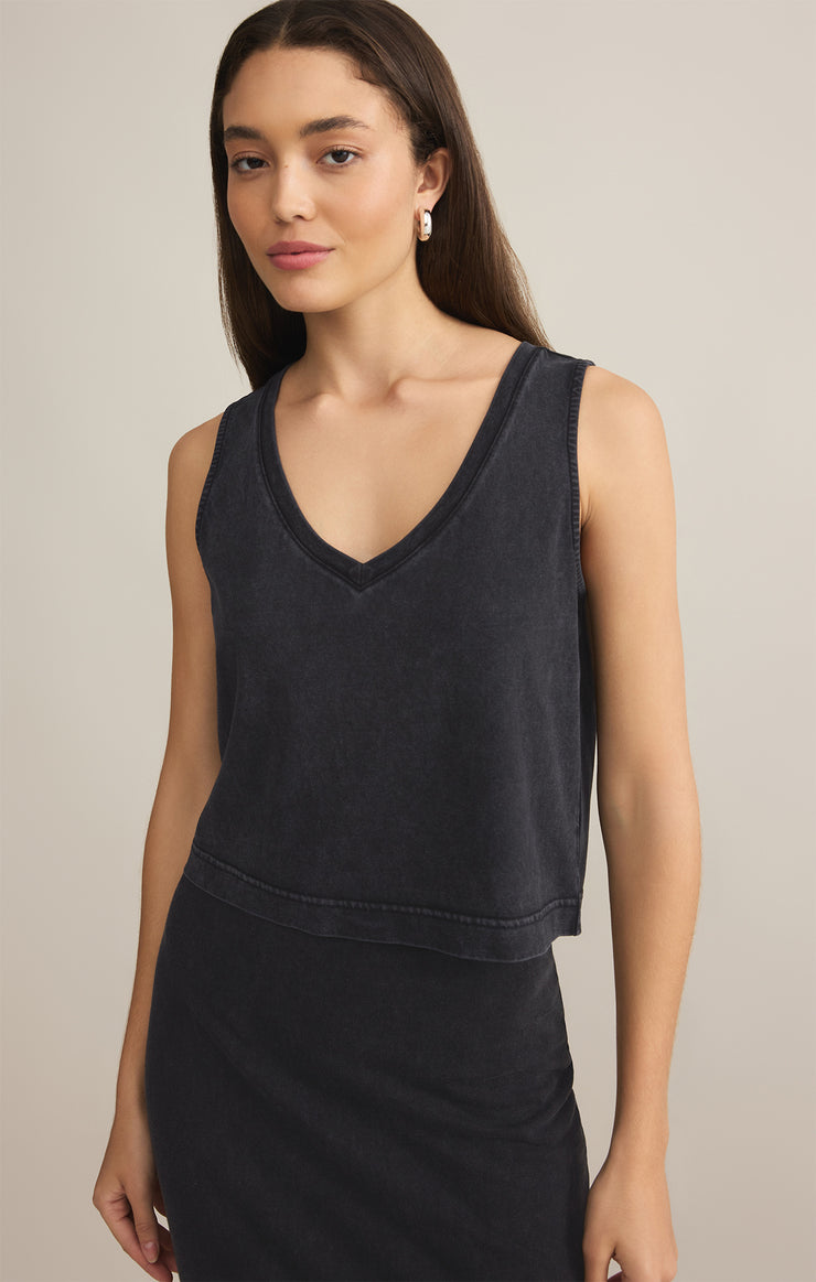 Tops Sloane V-Neck Cotton Jersey Top Black