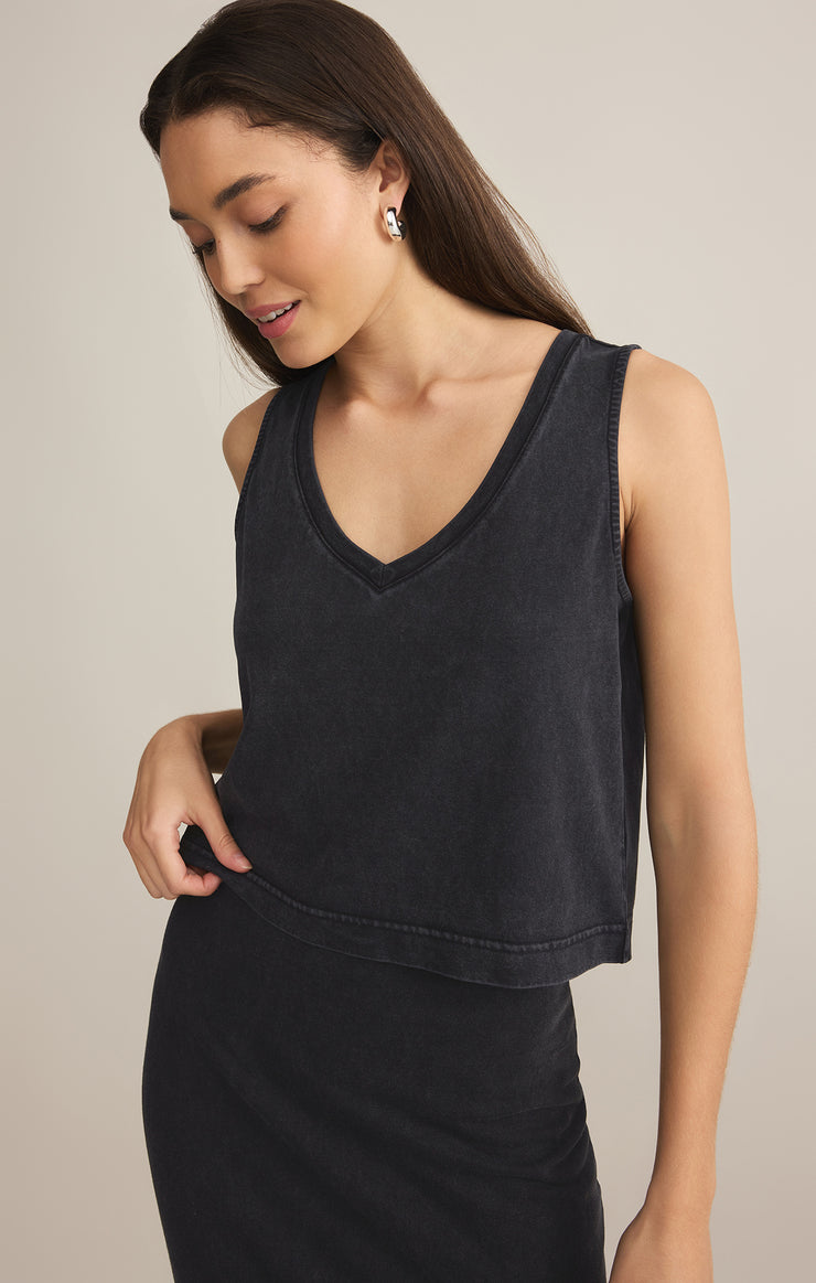 Tops Sloane V-Neck Cotton Jersey Top Black