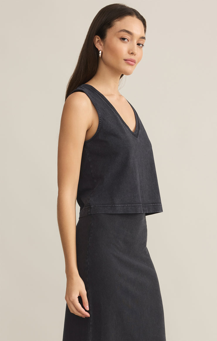 Tops Sloane V-Neck Cotton Jersey Top Black