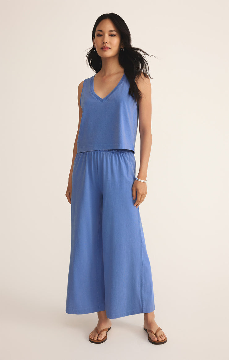 Tops Sloane V-Neck Cotton Jersey Top Bay Blue