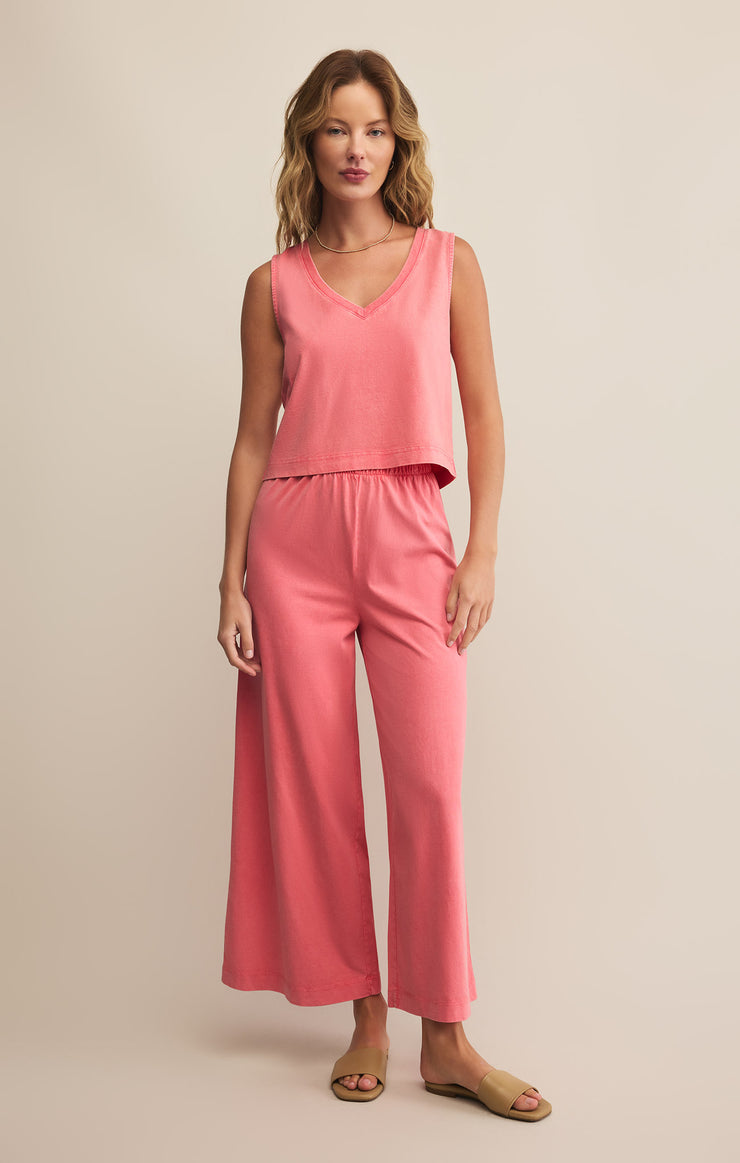 Tops Sloane V-Neck Cotton Jersey Top Sunset Pink