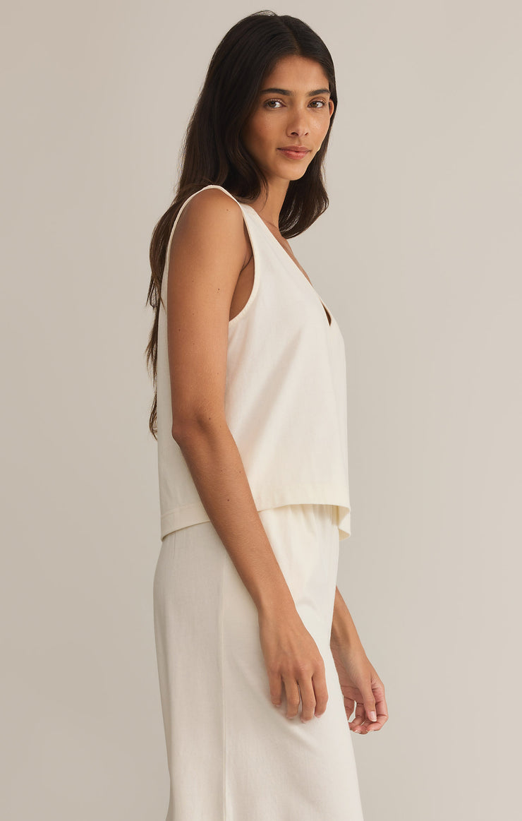 Tops Sloane V-Neck Cotton Jersey Top Sea Salt