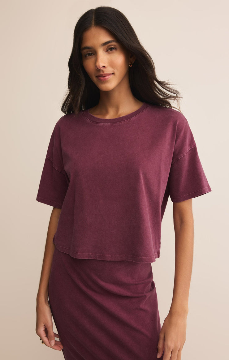 Tops Sway Cotton Jersey Cropped Tee Sway Cotton Jersey Cropped Tee