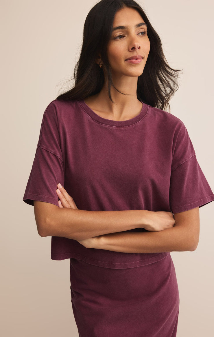 Tops Sway Cotton Jersey Cropped Tee Sway Cotton Jersey Cropped Tee