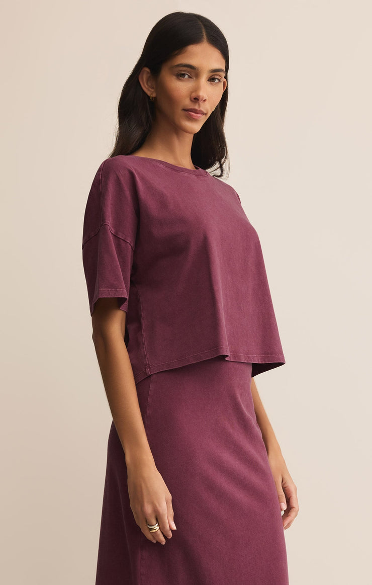Tops Sway Cotton Jersey Cropped Tee Sway Cotton Jersey Cropped Tee