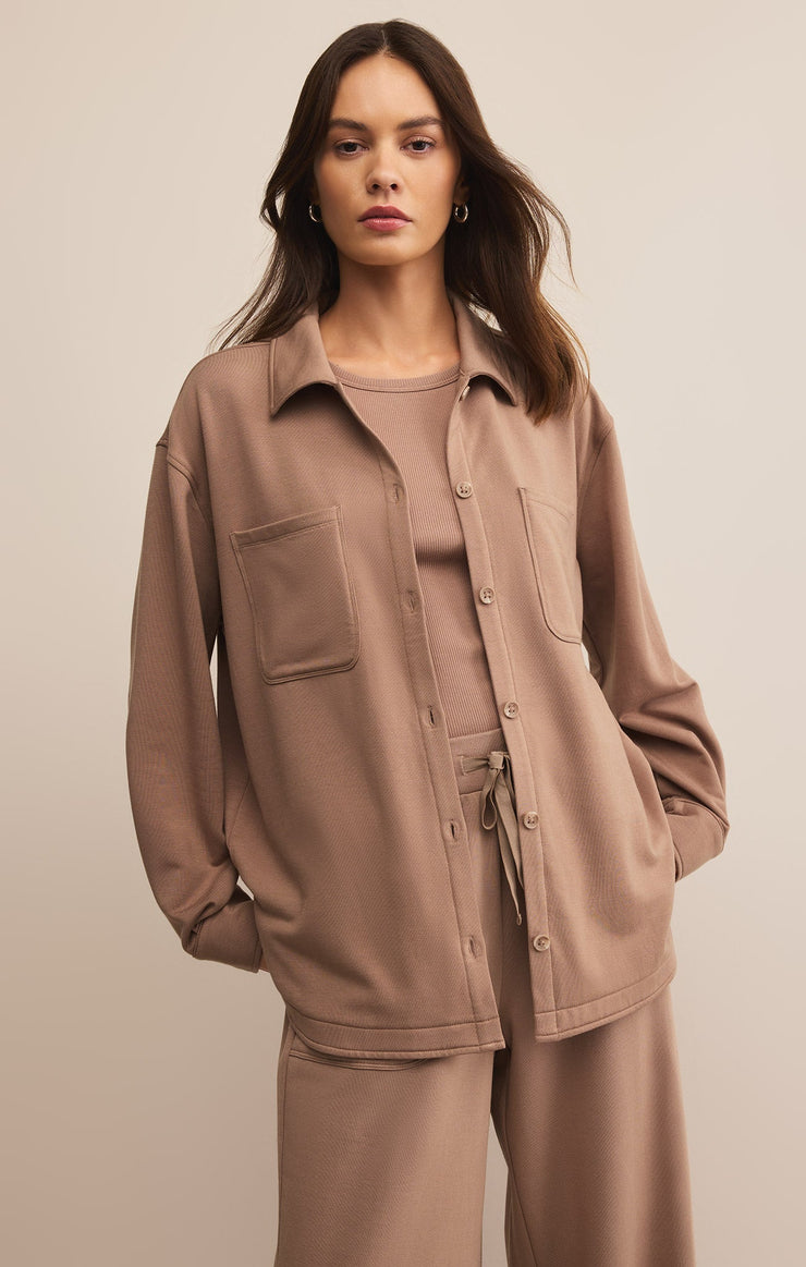 Tops Layover Modal Fleece Button Up Layover Modal Fleece Button Up