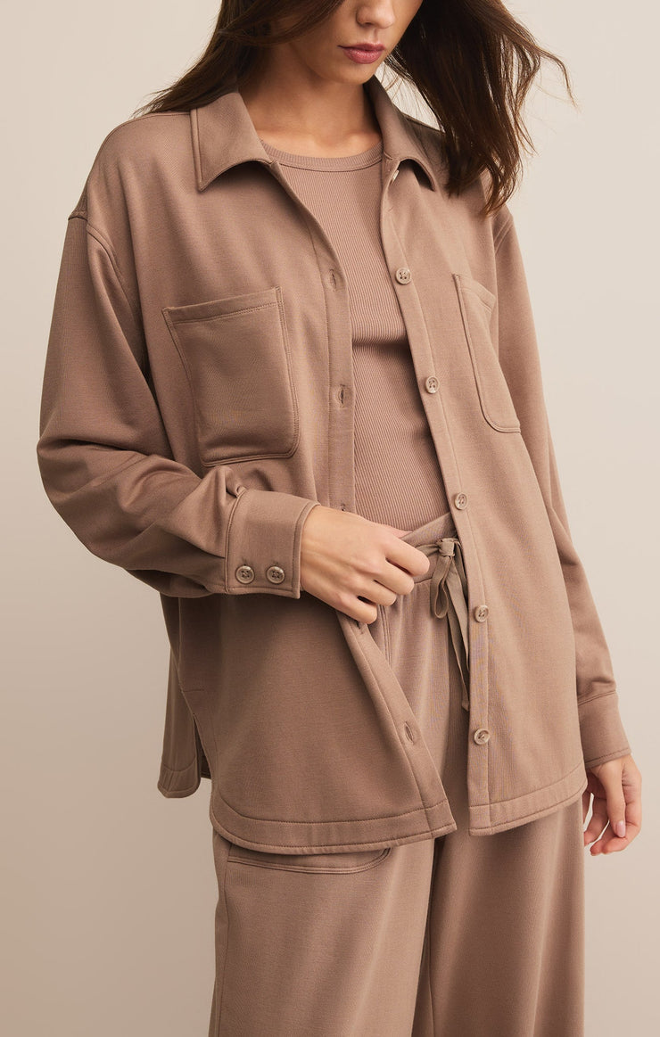 Tops Layover Modal Fleece Button Up Layover Modal Fleece Button Up