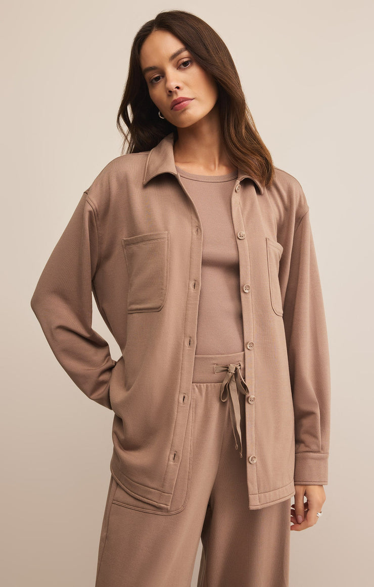 Tops Layover Modal Fleece Button Up Layover Modal Fleece Button Up