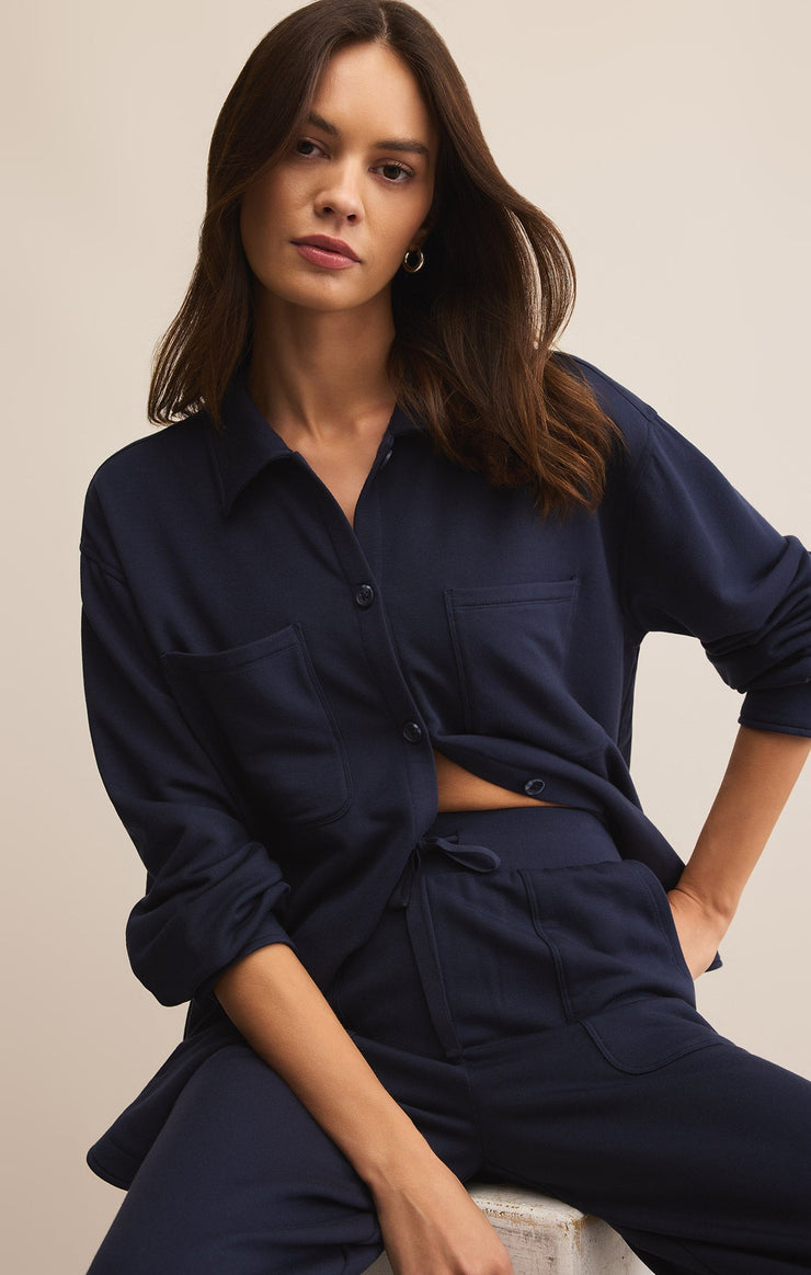 Tops Layover Modal Fleece Button Up Layover Modal Fleece Button Up