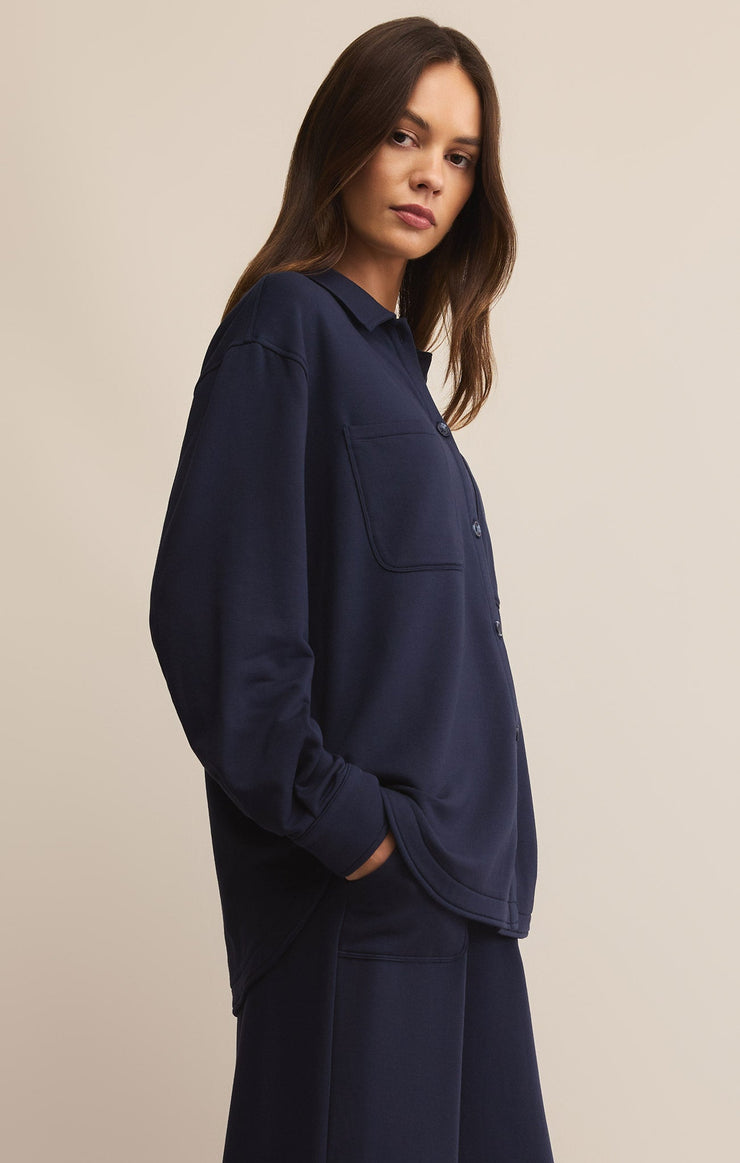 Tops Layover Modal Fleece Button Up Layover Modal Fleece Button Up