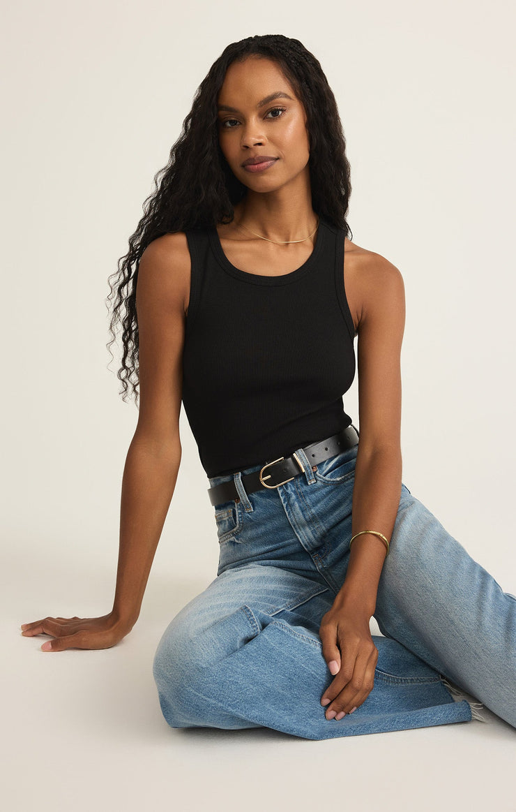 Tops Hadley Rib Tank Black
