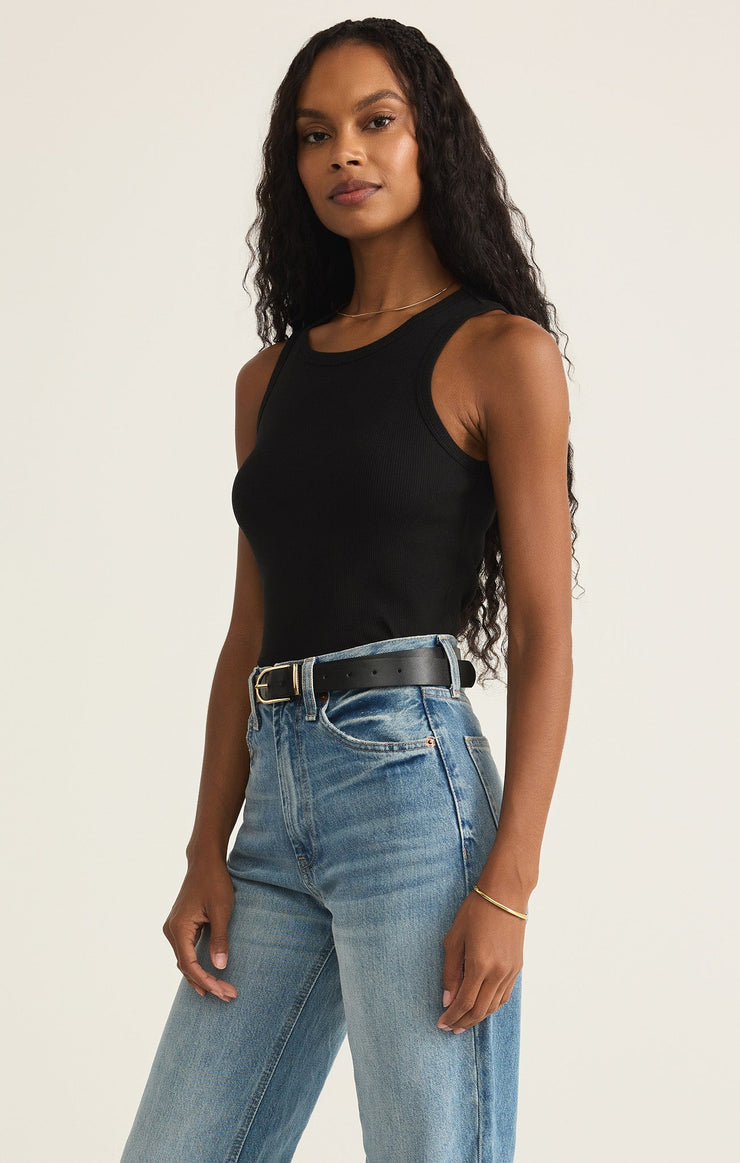 Tops Hadley Rib Tank Black