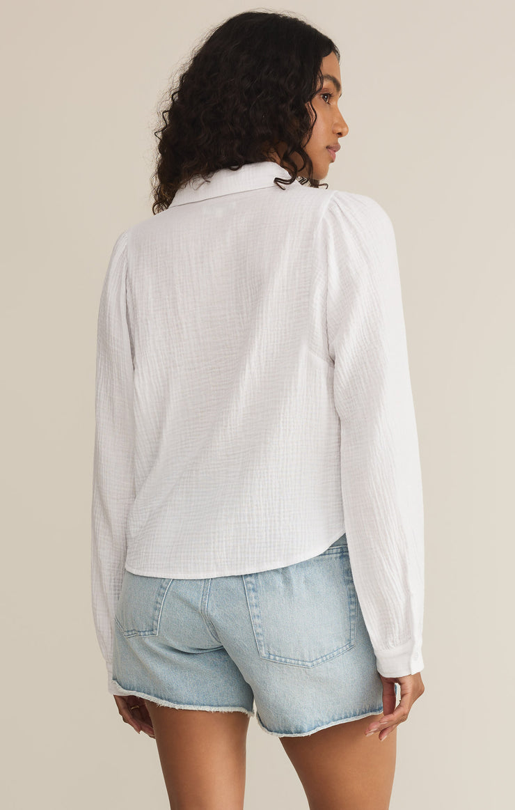 Tops Campo Button Up Gauze Top White