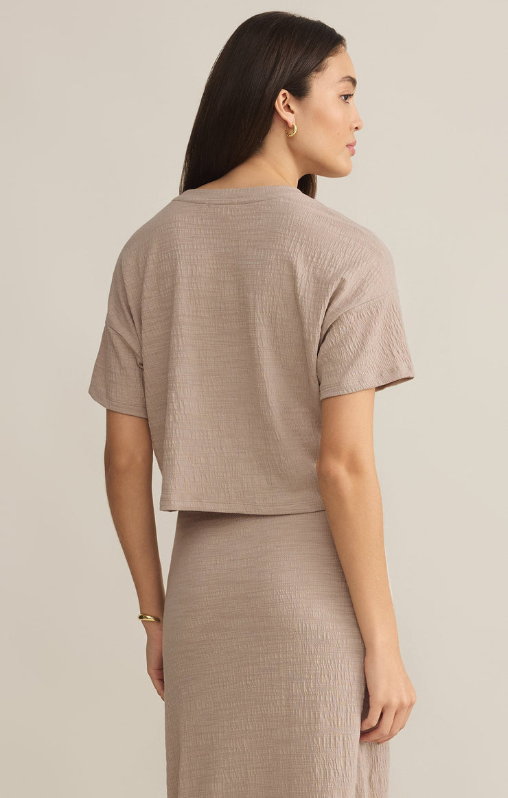 Tops Sway Textured Slub Cropped Tee Sway Textured Slub Cropped Tee