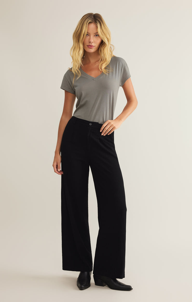 Tops Modern Jersey V-Neck Tee Graphite Grey