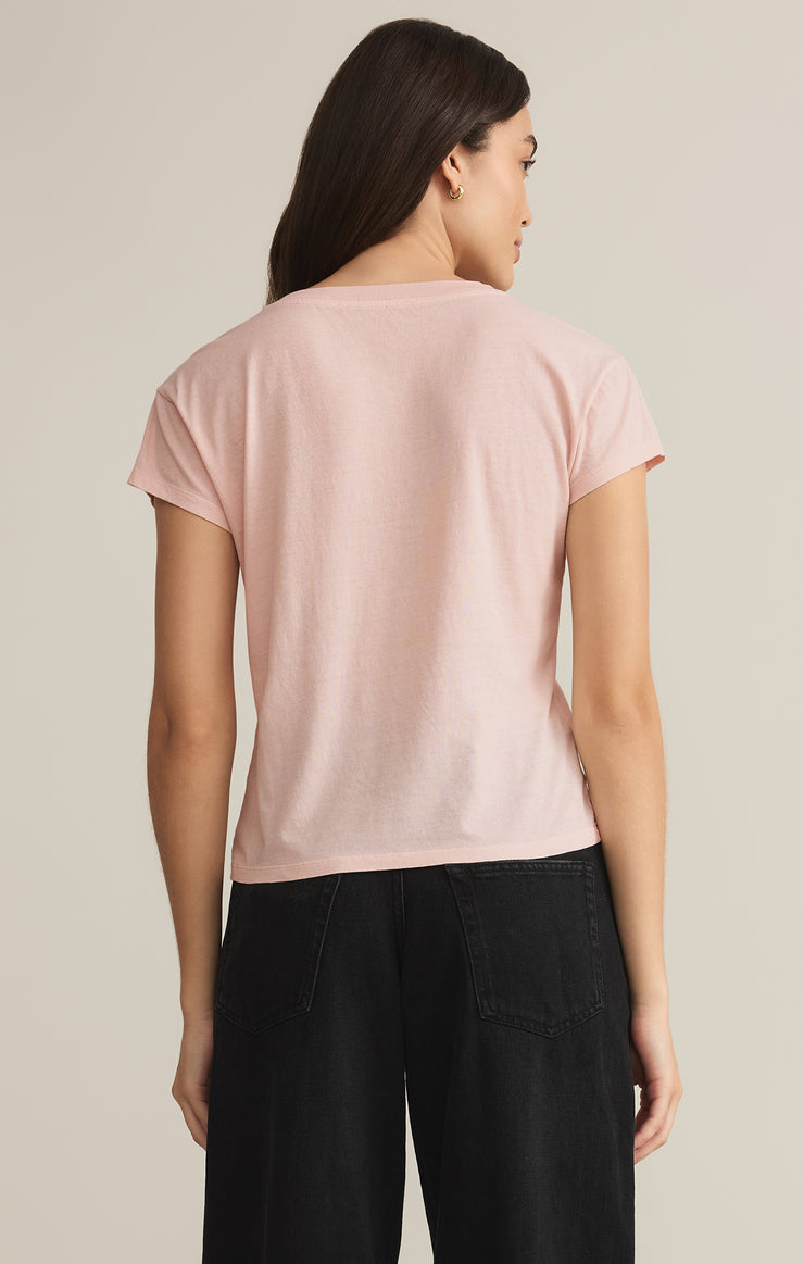 Tops Modern Jersey V-Neck Tee Pink Salt