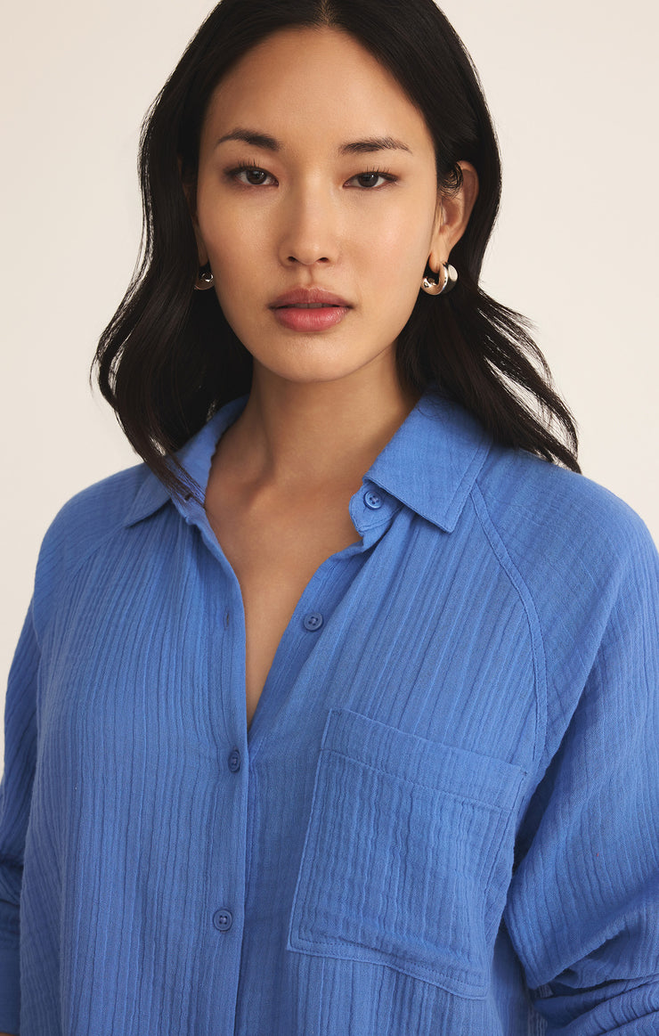 Tops Perfect Airy Gauze Button Up Perfect Airy Gauze Button Up