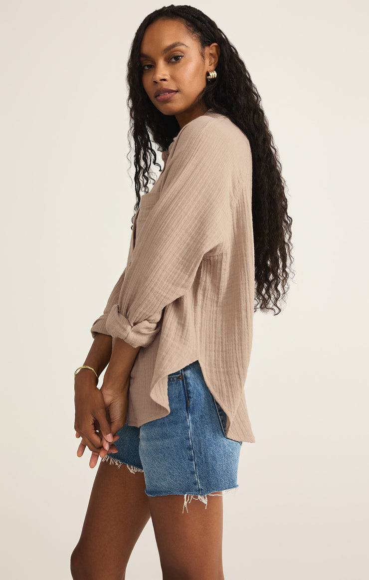 Tops Perfect Airy Gauze Button Up Perfect Airy Gauze Button Up