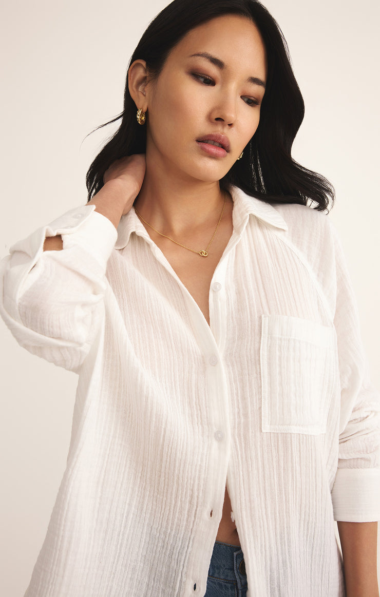 Tops Perfect Airy Gauze Button Up Perfect Airy Gauze Button Up