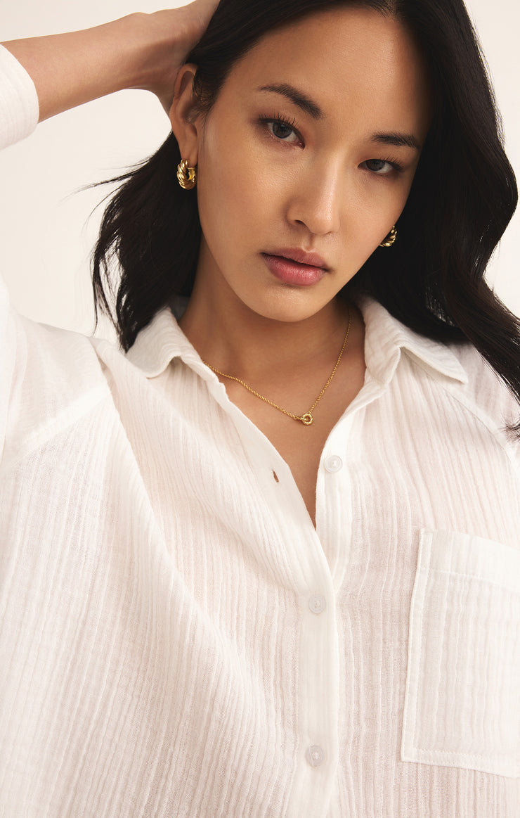 Tops Perfect Airy Gauze Button Up Perfect Airy Gauze Button Up