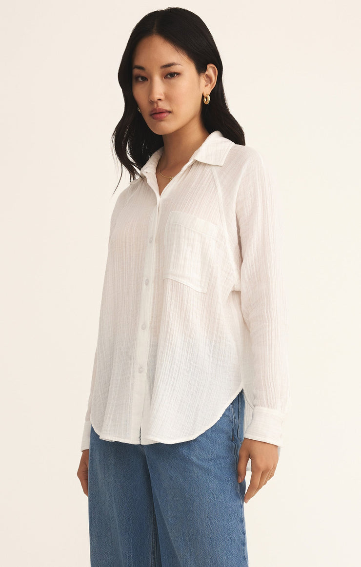 Tops Perfect Airy Gauze Button Up Perfect Airy Gauze Button Up