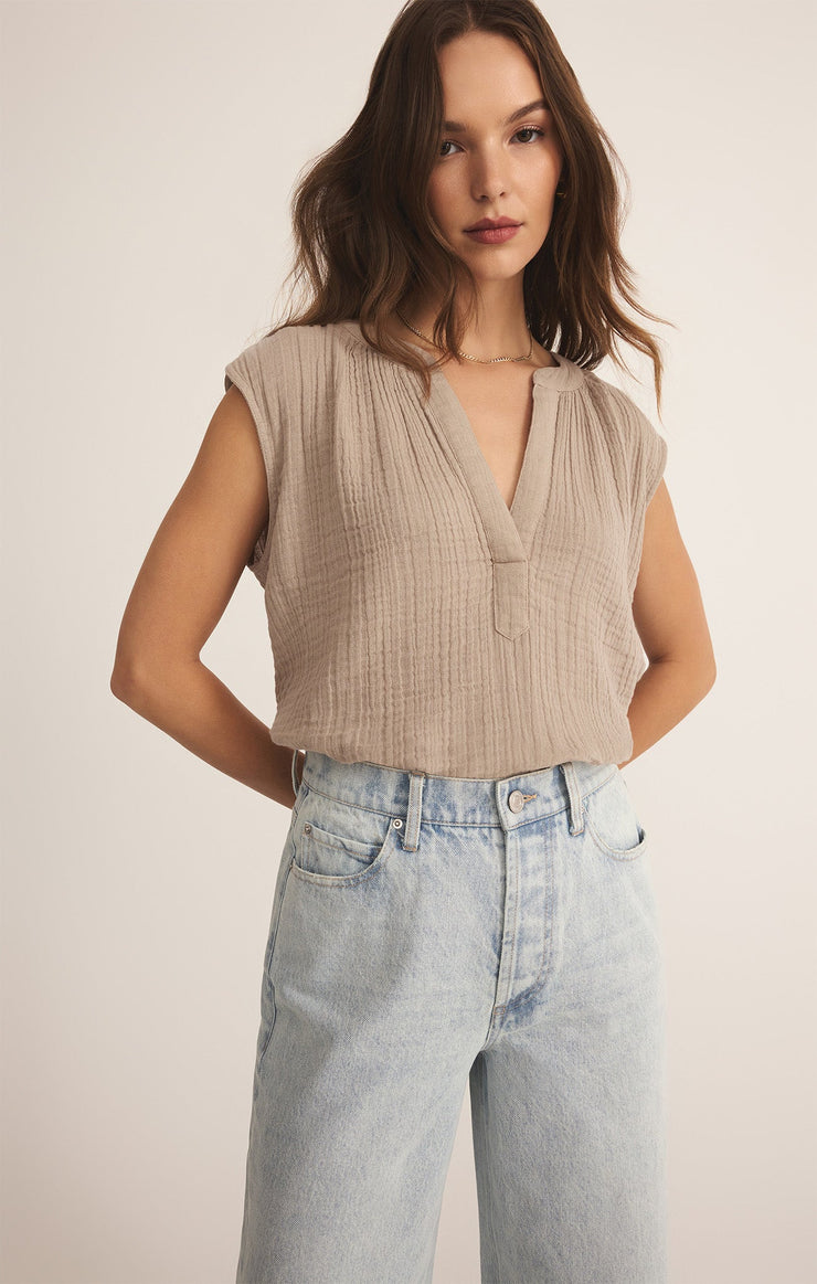 Tops Cliffside V-Neck Airy Gauze Top Cliffside V-Neck Airy Gauze Top