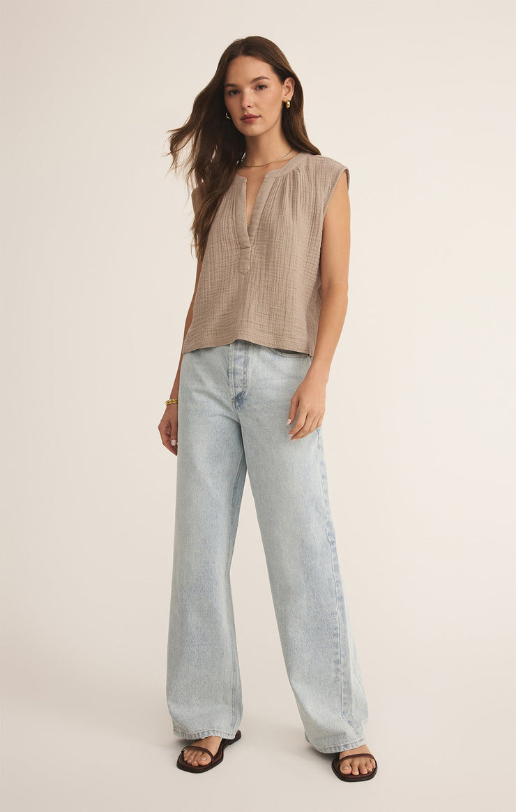 Tops Cliffside V-Neck Airy Gauze Top Cliffside V-Neck Airy Gauze Top
