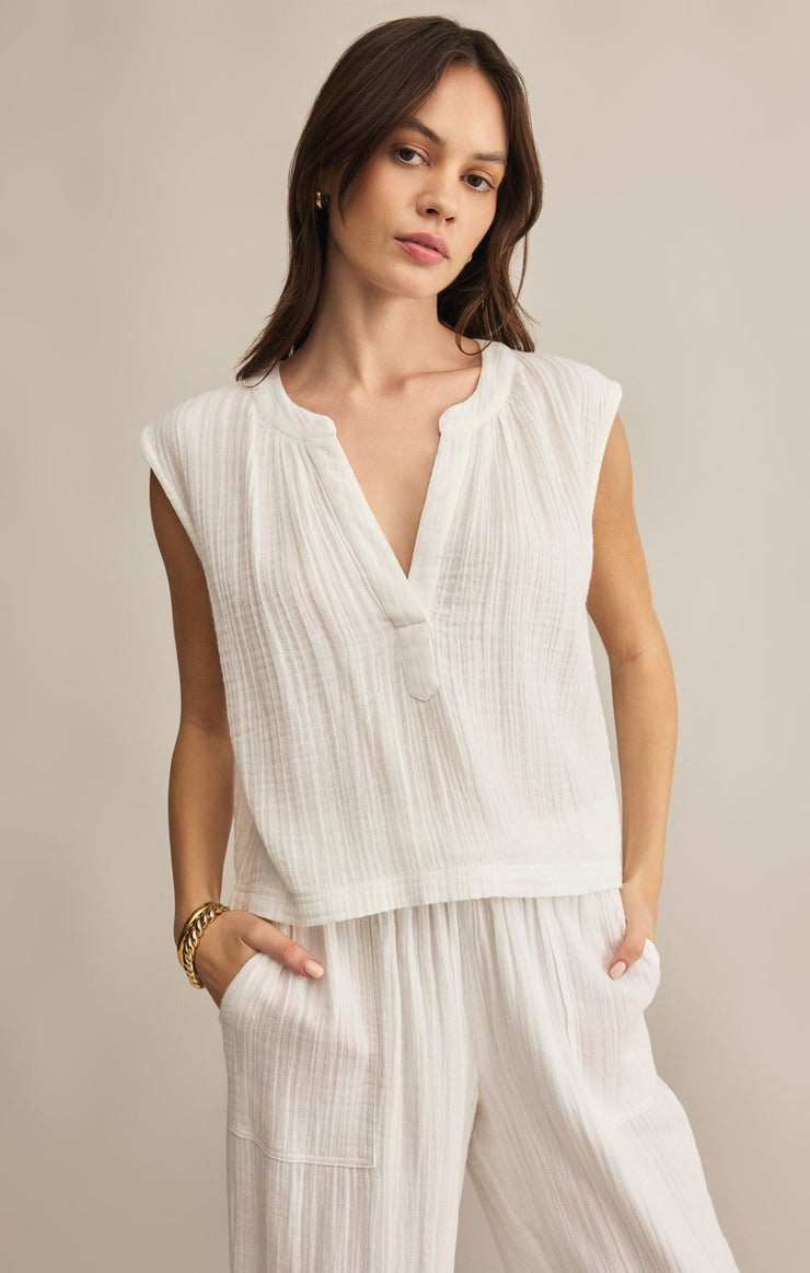 Tops Cliffside V-Neck Airy Gauze Top Cliffside V-Neck Airy Gauze Top