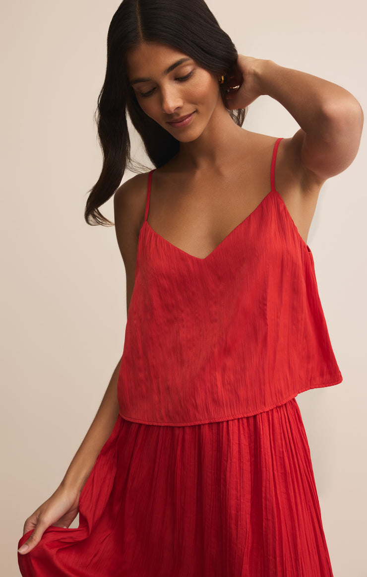 Tops Fiore Satin Crop Tank Fiore Satin Crop Tank
