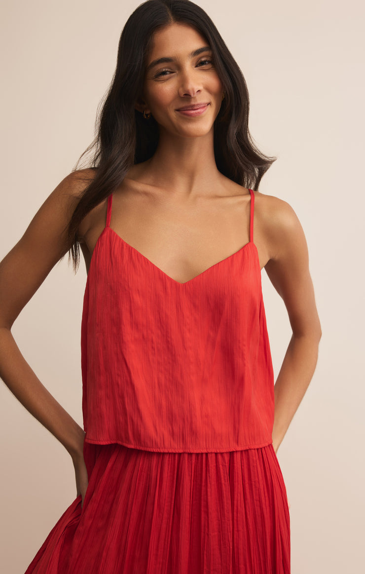 Tops Fiore Satin Crop Tank Fiore Satin Crop Tank
