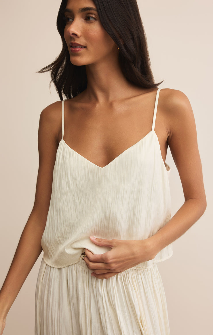 Tops Fiore Satin Crop Tank Sandstone
