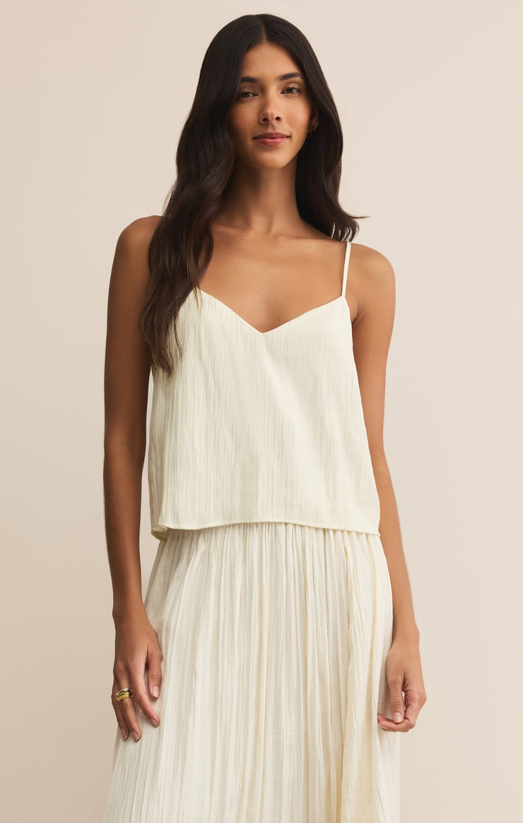 Tops Fiore Satin Crop Tank Sandstone