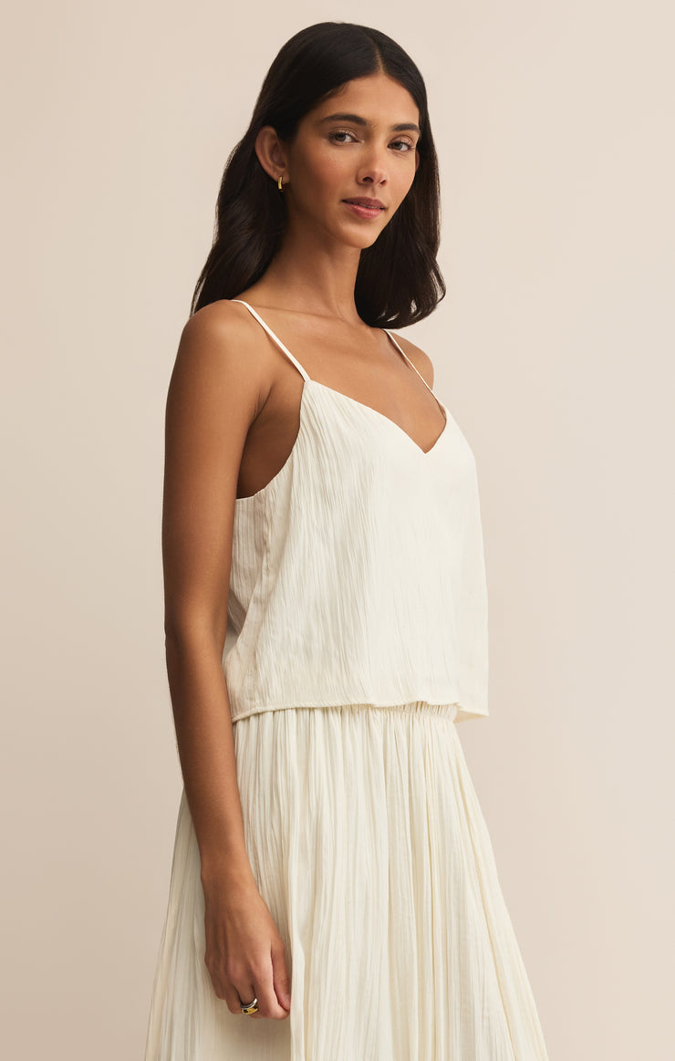 Tops Fiore Satin Crop Tank Sandstone