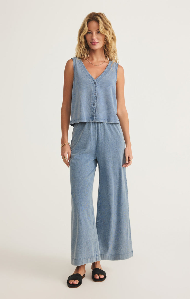 Tops Solace V-Neck Jersey Denim Tank Solace V-Neck Jersey Denim Tank