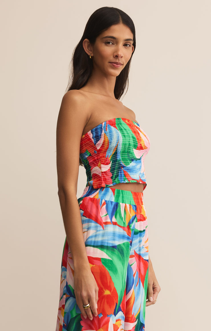 Tops Bijou Villa Floral Tube Top Multi