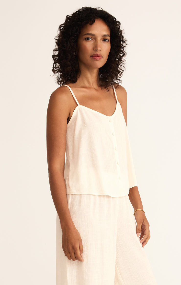 Tops Savoy Linen Tank Sea Salt