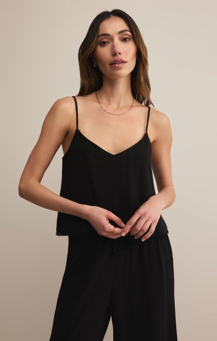 Tops Sabel Cropped Linen Tank Sabel Cropped Linen Tank