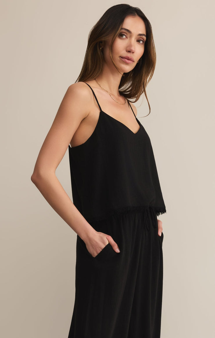 Tops Sabel Cropped Linen Tank Sabel Cropped Linen Tank