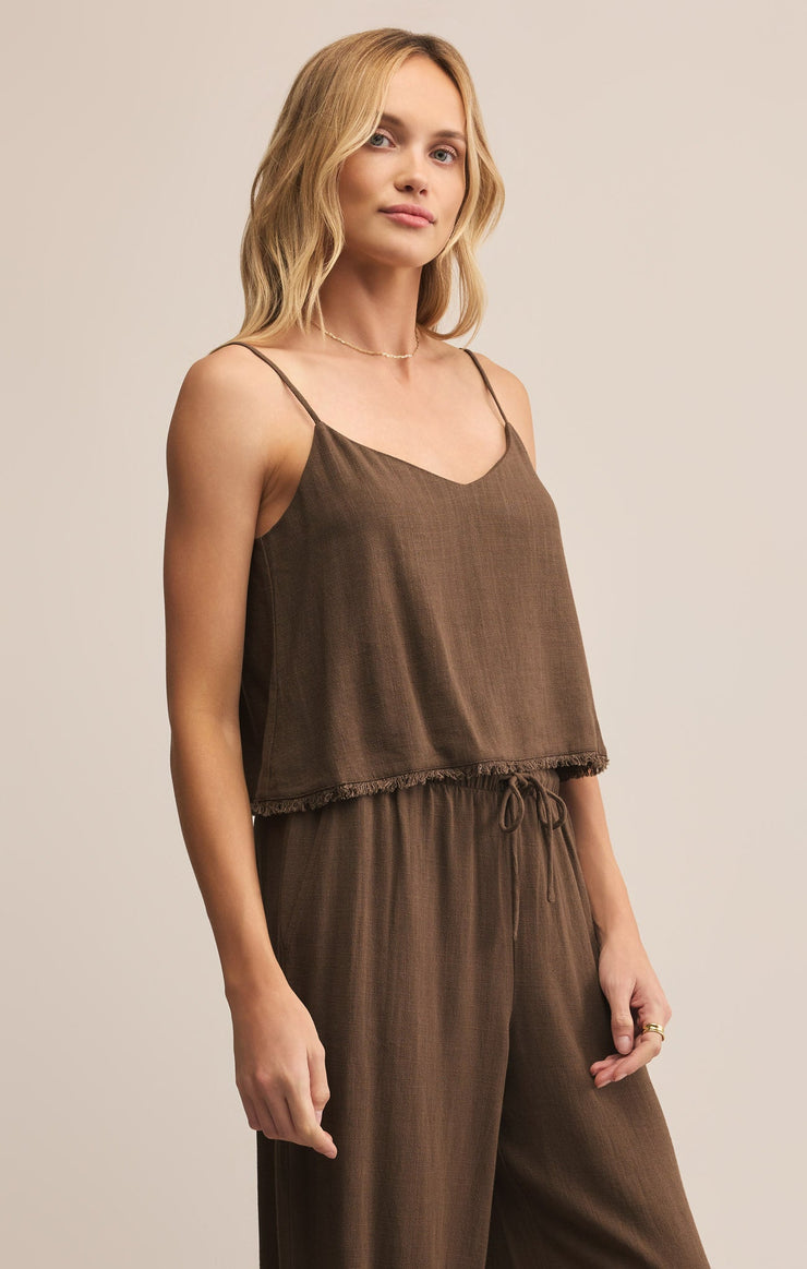 Tops Sabel Cropped Linen Tank Sabel Cropped Linen Tank