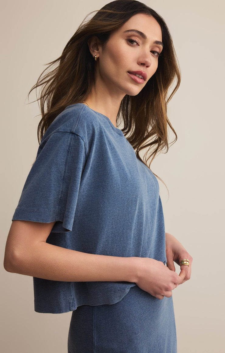 Tops On The Go Jersey Denim Tee On The Go Jersey Denim Tee