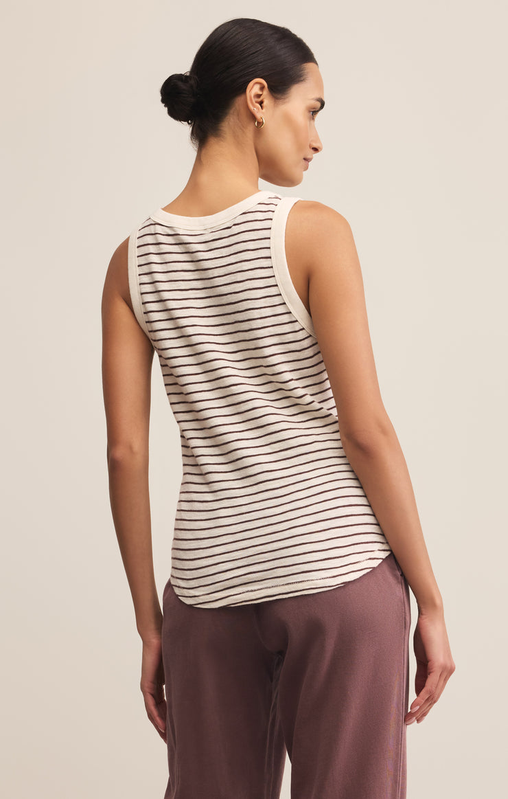 Tops The Perfect Striped Tank Sandalwood